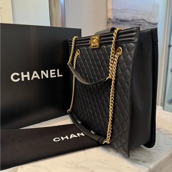 Authentic Chanel bag Purse tote new CC large shopping bag - Picture 4 of 11